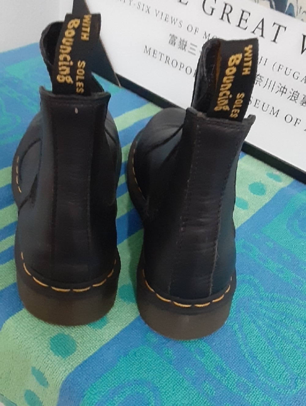 Dr. Martens Black Chelsea Boots with Yellow Stitching Clean  Worn  A Few  Times - Picture 5 of 12